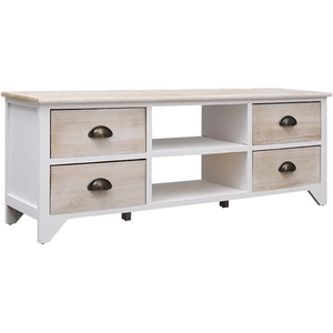 vidaXL Meuble TV 108x30x40 cm Bois de Paulownia solide pas cher