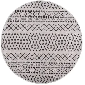 vidaXL Tapis lavable antidérapant 120 cm Noir et blanc pas cher