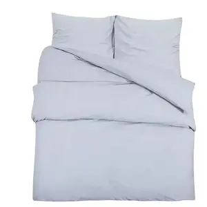 vidaXL Ensemble de housse de couette Gris 135x200 cm Coton pas cher