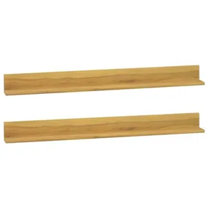 Comparateur de prix : vidaXL Étagères murales 2 pcs 110x10x10 cm Bois de teck massif
