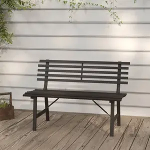 vidaXL Banc de jardin 110 cm Acier Noir pas cher