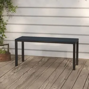 vidaXL Banc de jardin 110 cm acier et WPC noir pas cher