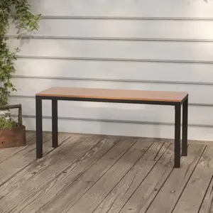 vidaXL Banc de jardin 110 cm acier et WPC marron et noir pas cher