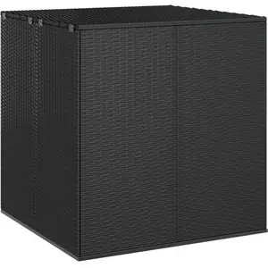 Comparateur de prix : vidaXL Boîte à coussins de jardin Résine tressée 100x97,5x104 cm Noir