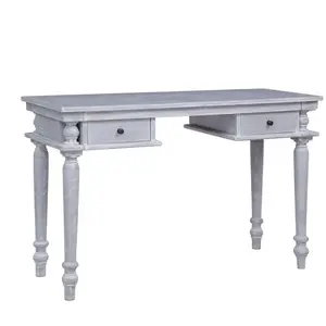 Vidaxl - Bureau 115x50x78 cm Bois d'acajou massif Gris pas cher
