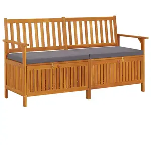 Comparateur de prix : vidaXL Banc de rangement avec coussin 148 cm Bois d'acacia solide