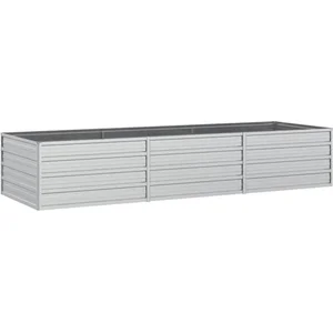 vidaXL Lit surélevé de jardin 240x80x45 cm Acier galvanisé Argenté pas cher
