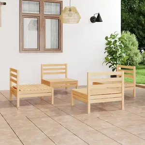 vidaXL Salon de jardin 4 pcs Bois de pin massif pas cher