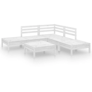 vidaXL Salon de jardin 6 pcs Bois de pin massif Blanc pas cher