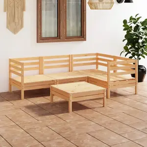 vidaXL Salon de jardin 5 pcs Bois de pin massif pas cher