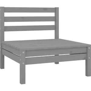vidaXL Salon de jardin 5 pcs Bois de pin massif Gris pas cher