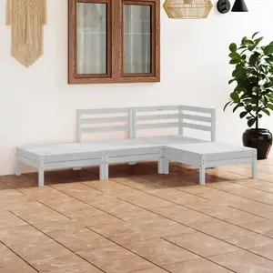 Comparateur de prix : vidaXL Salon de jardin 4 pcs blanc bois de pin massif