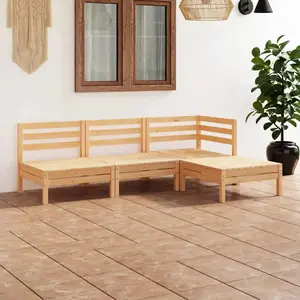vidaXL Salon de jardin 4 pcs Bois de pin massif pas cher