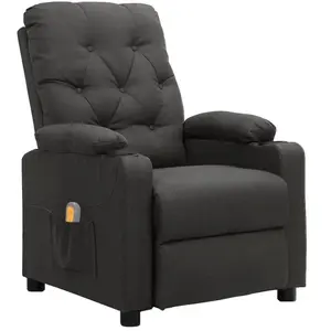 vidaXL Fauteuil de massage Gris foncé Tissu 339113 pas cher