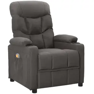 vidaXL Fauteuil de massage Gris foncé Tissu pas cher