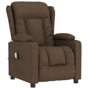 vidaXL Fauteuil de massage inclinable Marron Tissu pas cher
