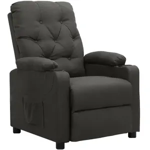 vidaXL Fauteuil inclinable Gris foncé Tissu pas cher