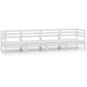 vidaXL Salon de jardin 4 pcs Blanc Bois de pin massif pas cher