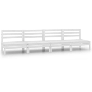 vidaXL Salon de jardin 4 pcs Blanc Bois de pin massif pas cher