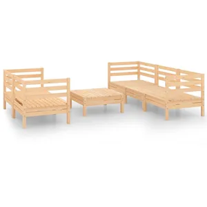 vidaXL Salon de jardin 6 pcs Bois de pin massif pas cher