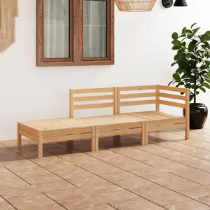 vidaXL Salon de jardin 3 pcs Bois de pin massif pas cher