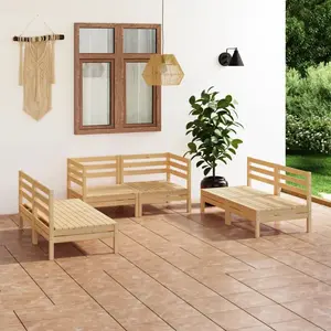 vidaXL Salon de jardin 6 pcs Bois de pin massif pas cher