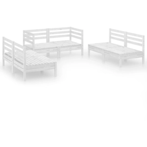 vidaXL Salon de jardin 6 pcs Blanc Bois de pin massif pas cher