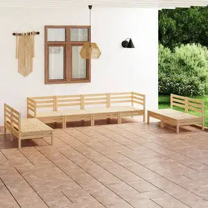 vidaXL Salon de jardin 8 pcs Bois de pin massif pas cher