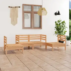 vidaXL Salon de jardin 4 pcs Bois de pin massif pas cher