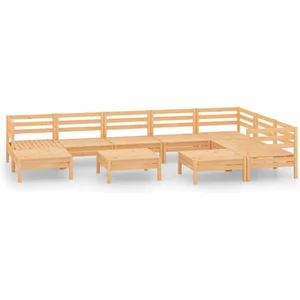 vidaXL Salon de jardin 10 pcs Bois de pin massif pas cher