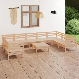 vidaXL Salon de jardin 10 pcs Bois de pin massif pas cher
