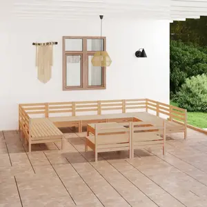 vidaXL Salon de jardin 12 pcs Bois de pin massif pas cher