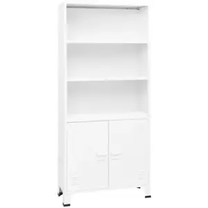 Comparateur de prix : vidaXL Bibliothèque industrielle Blanc 80x32x180 cm Acier