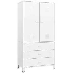 vidaXL Garde-robe Blanc 90x50x180 cm Métal pas cher