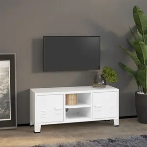 Comparateur de prix : vidaXL Meuble TV industriel Blanc 105x35x42 cm Métal