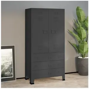 Comparateur de prix : vidaXL Garde-robe industrielle Anthracite 90x50x180 cm Métal