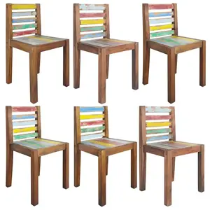 vidaXL Chaises à manger lot de 6 bois de récupération solide pas cher
