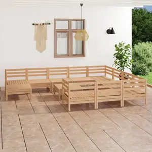 vidaXL Salon de jardin 12 pcs Bois de pin massif pas cher
