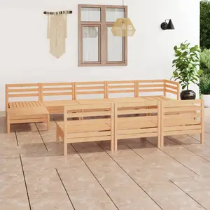 vidaXL Salon de jardin 10 pcs Bois de pin massif pas cher