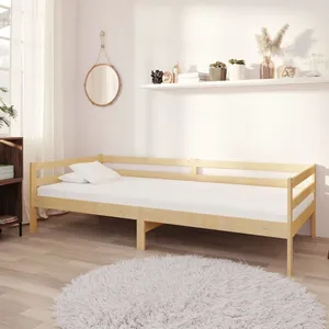 vidaXL Lit de repos avec matelas 90x200 cm Bois de pin massif pas cher