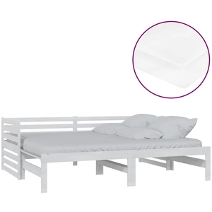 vidaXL Lit coulissant 2x(90x200) cm Blanc Bois de pin massif pas cher