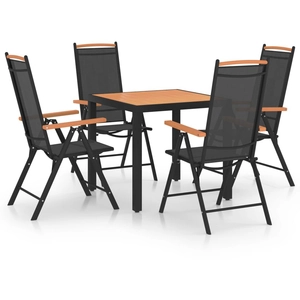 vidaXL Ensemble à manger de jardin 5 pcs aluminium noir pas cher