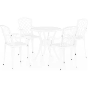 vidaXL Ensemble de bistro 5 pcs Aluminium coulé Blanc pas cher