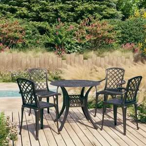 vidaXL Ensemble de bistro 5 pcs Aluminium coulé Noir pas cher