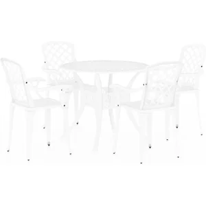 vidaXL Ensemble de bistro 5 pcs Aluminium coulé Blanc pas cher