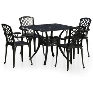 vidaXL Ensemble de bistro 5 pcs Aluminium coulé Noir pas cher