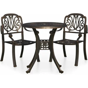 vidaXL Ensemble de bistro 3 pcs Aluminium coulé Bronze pas cher