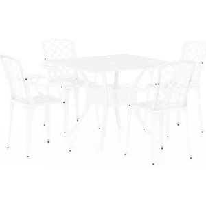vidaXL Ensemble de bistro 5 pcs Aluminium coulé Blanc pas cher