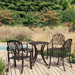vidaXL Ensemble de bistro 5 pcs Aluminium coulé Bronze pas cher