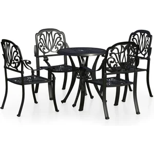 vidaXL Ensemble de bistro 5 pcs Aluminium coulé Noir pas cher